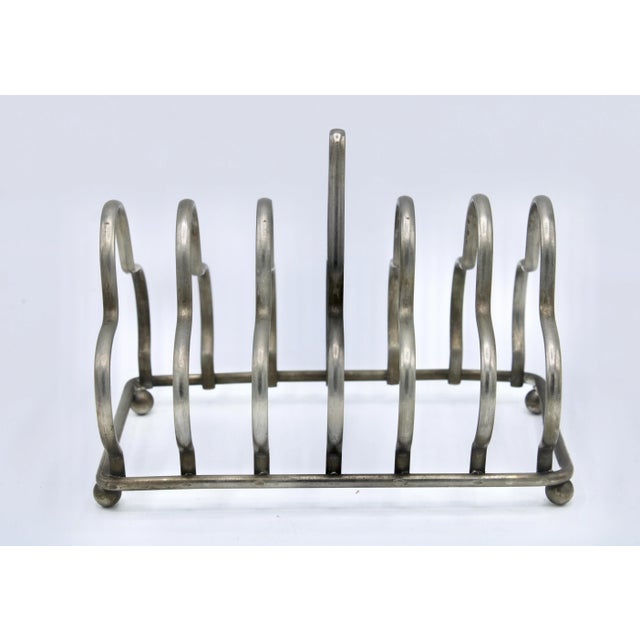 Art Deco Art Deco Silver-Plate English Toast Rack / Letter Rack For Sale - Image 3 of 7