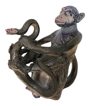 "The Serpent and the Ape" Ceramic Teapot