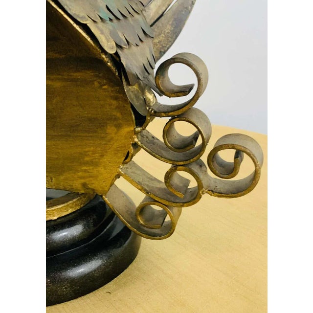 1950s Brutalist Bronze Swan Statues, Mid-20th Century Pair on Black Base For Sale - Image 5 of 13