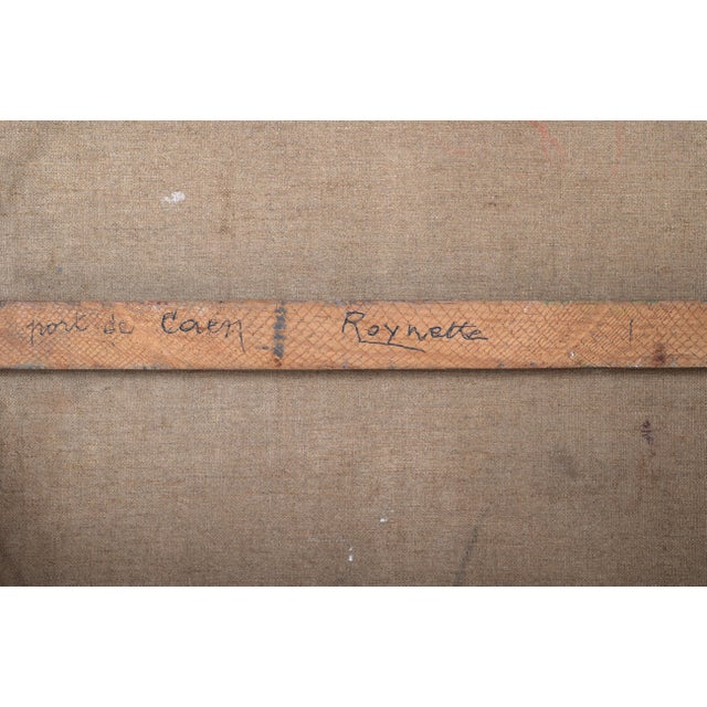 Mid Century Modernist Mechanical Painting on Canvas of the Port of Caen, France For Sale - Image 10 of 10