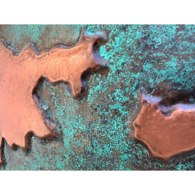 2020s Geologic Abstract Cooper Wall Relief With Green Patina "Strata" by Jeremy Maronpot For Sale - Image 5 of 13