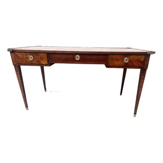 Louis XVI Flat Desk in Mahogany and Rosewood Veneer, 18th Century For Sale