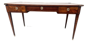 Louis XVI Flat Desk in Mahogany and Rosewood Veneer, 18th Century