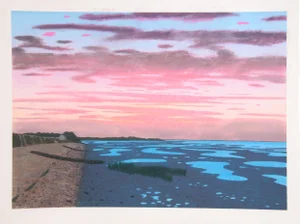 Bill Sullivan - Low Tide 2 Hand Colored Lithograph