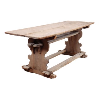 Rustic English Console Table in Oak For Sale