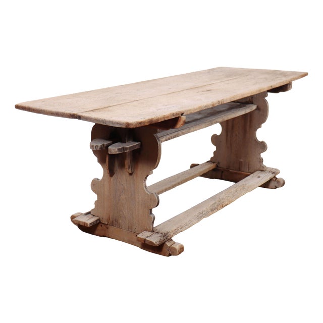 Rustic English Console Table in Oak For Sale