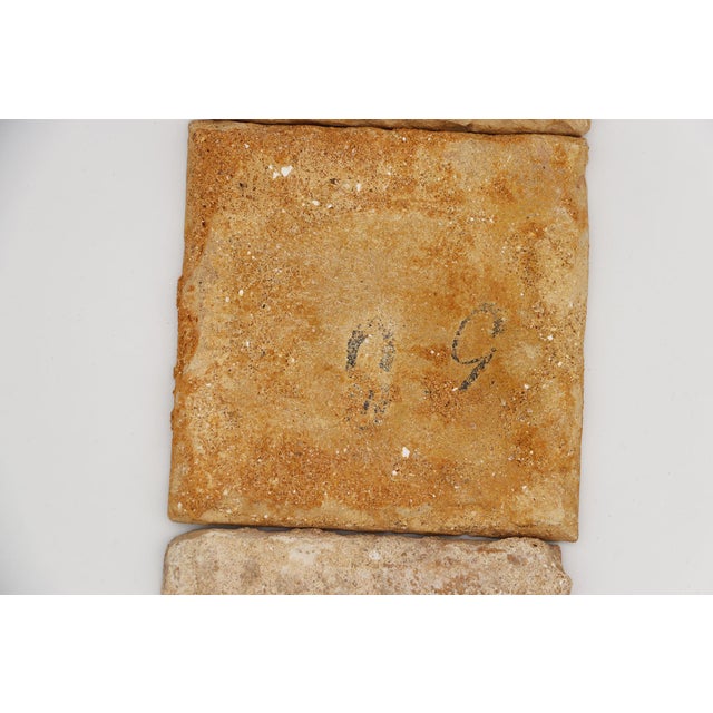 18th Century Set of Four Tiles Depicting a Cherub Holding a Baroque Torchiere For Sale - Image 10 of 10