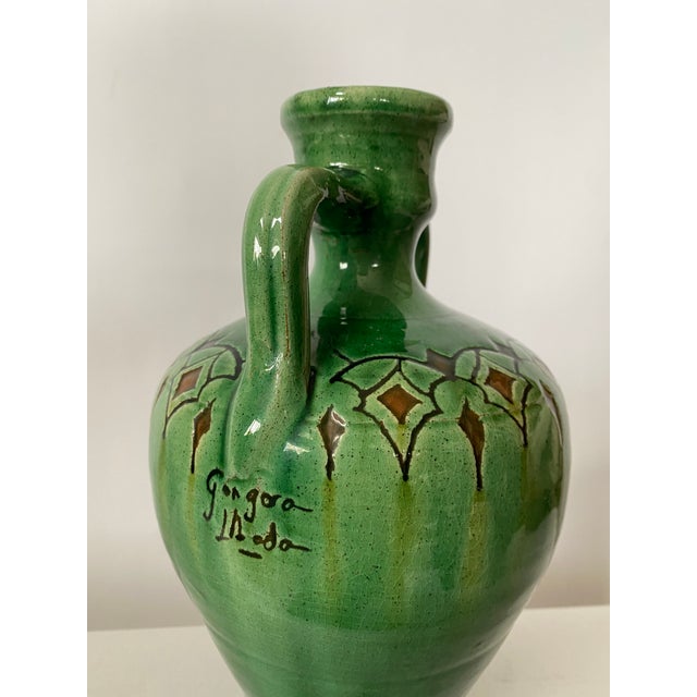 Vintage Green Vase by Góngora Urbedo For Sale - Image 12 of 13