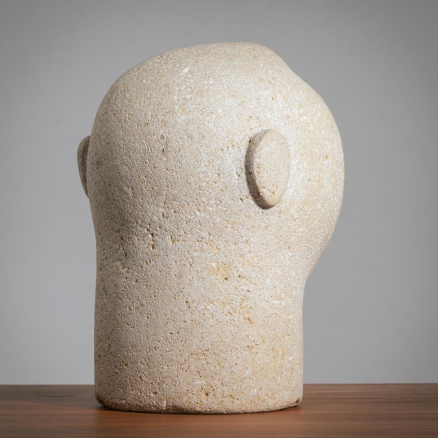 1970s Modernist Male Head Sculpture, 1970s, Sandstone For Sale - Image 5 of 17