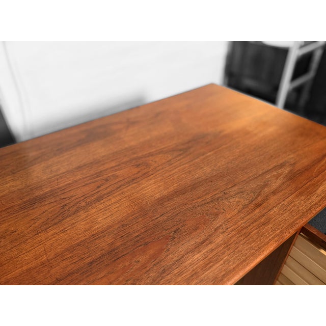Brown Teak Desk by Peter Hvidt & Orla Mølgaard-Nielsen for Søborg Furniture Factory For Sale - Image 8 of 13