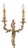 Italian Rococo Two-Light French Gold Brass Wall Sconce For Sale