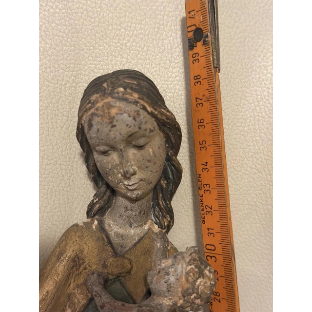 Late Gothic Carved Madonna and Child Figure For Sale - Image 12 of 13