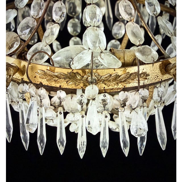 Traditional Antique Crystal Prism Chandelier, 1890 For Sale - Image 3 of 6