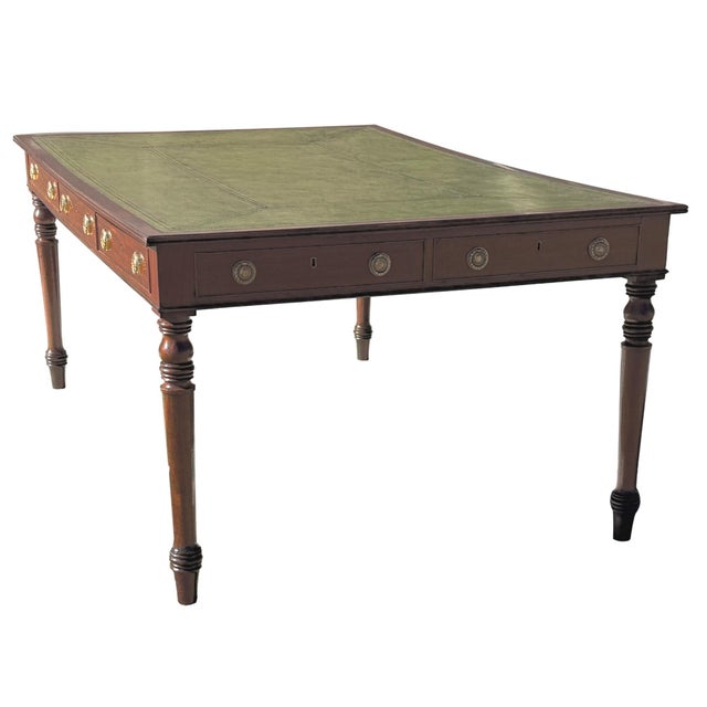 A Very Good Quality And Extremely Large Regency Period, Early 19th Century Mahogany Partners Writing Table, Having...