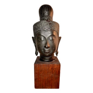 Buddha, 1919, Bronze on Wooden Pedestal For Sale