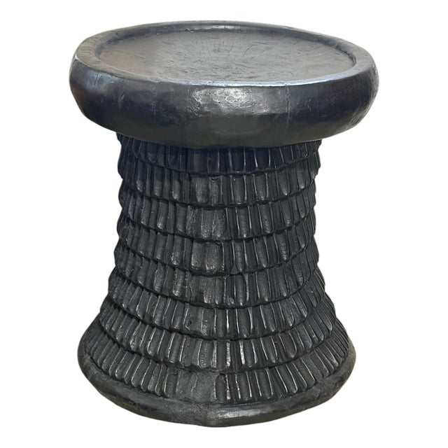Stunning Vintage Lg Tribal Nobility Bamileke Stool/Table Cameroon 19" H For Sale
