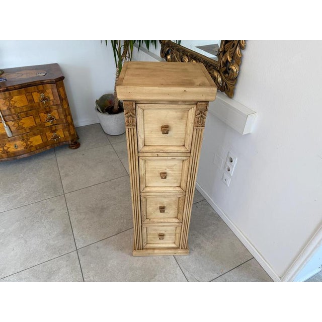 Cream Rustic Chest of Drawers in Spruce Wood For Sale - Image 8 of 10