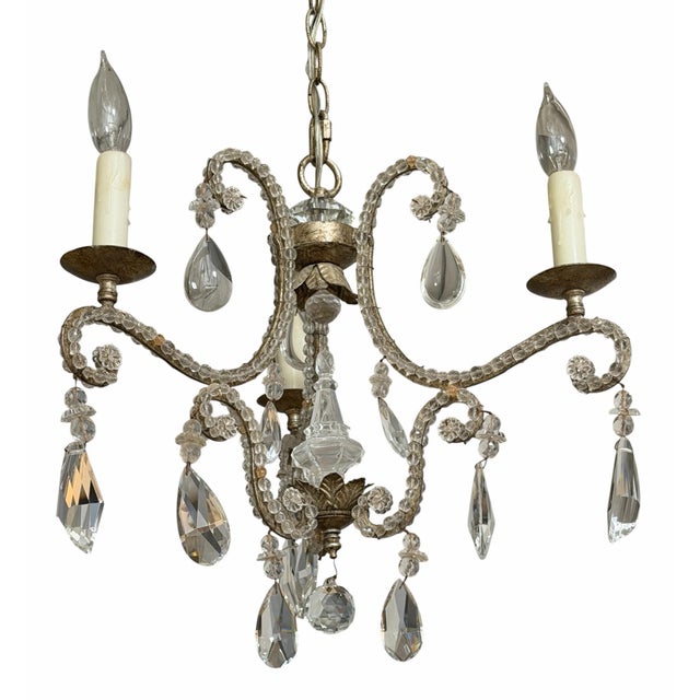Formations Dennis and Leen Formations Powder Room French Crystal Chandelier For Sale - Image 4 of 6