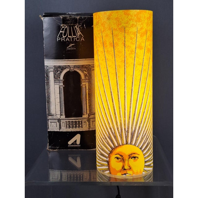 Black Modern Sole Table Lamp by Piero Fornasetti for Antonangeli Illuminazione, 1990s For Sale - Image 8 of 9