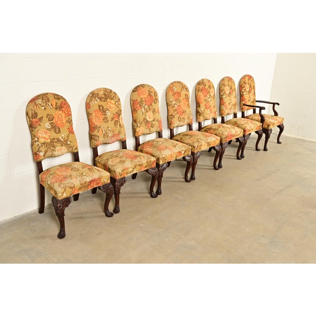 Berkey & Gay Berkey & Gay Antique Chippendale Carved Walnut Dining Chairs, Circa 1920s For Sale - Image 4 of 15