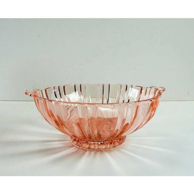 Pink Depression Glass Serving Bowl Chairish