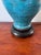 Mid 20th Century Mid-Century Ming Style Italian Ceramic Table Lamp Attributed to Ugo Zaccagnini, Turquoise Crackle Glaze For Sale - Image 5 of 12