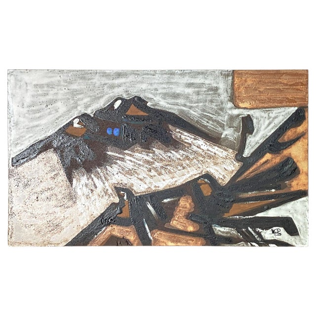Ceramic Panel on Lava, Vallauris, 1960 For Sale
