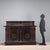 Neo-Renaissance-style sideboard in ebonized walnut. Front with a pair of drawers in the lower section and a pair of...