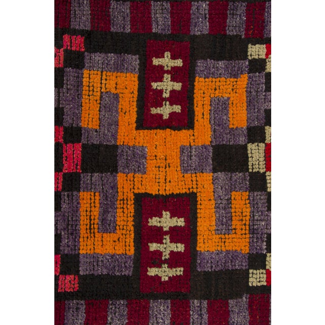 Rug & Kilim Vintage Turkish Kilim Wool Runner With Gold Stripes by Rug & Kilim, 1950-1959 For Sale - Image 4 of 8
