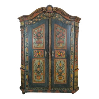 Floral Painted Wedding Cabinet, Upper Austria, 1795 For Sale