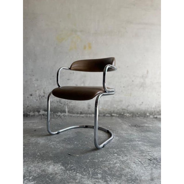 Vintage Italian Chrome and Skai Armchair, 1970s For Sale - Image 12 of 18