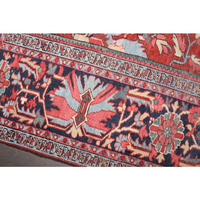 Antique Zabihi Collection Persian Heriz Rug - 8'8" x 12'2" For Sale - Image 9 of 11