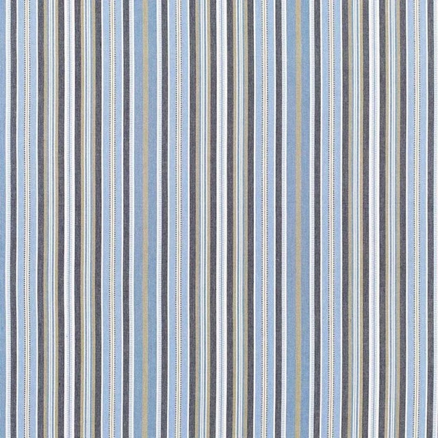 Sample - Schumacher Avignon Stripe Fabric in Bleu For Sale