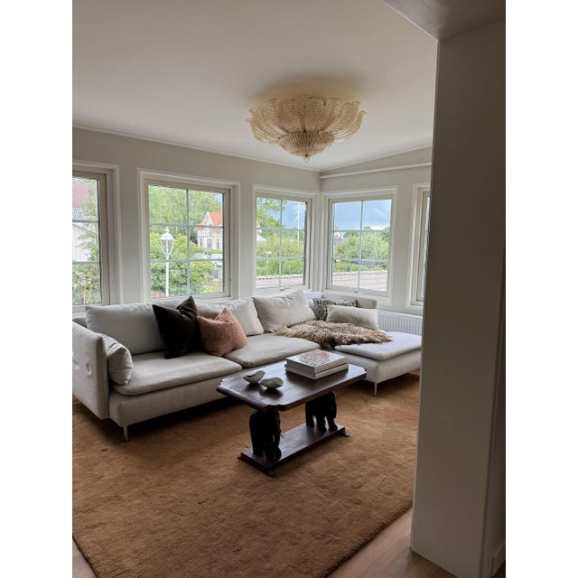 Il Sole Chandelier with Honey Colored Murano Glass Feather Prisms For Sale - Image 3 of 10