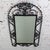 Art Deco Mid-20th Century Art Deco Wall Mirror Black Painted Wrought Iron Frame W/Cast Brass Details & Arched Top For Sale - Image 3 of 18