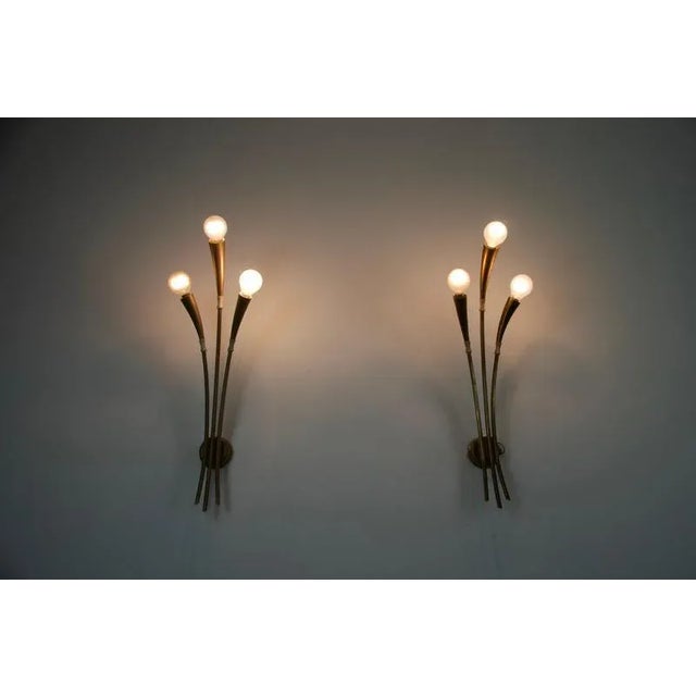 Brass Wall Lamps by Oscar Torlasco for Arredoluce, Italy, 1960s, Set of 2 For Sale - Image 15 of 17