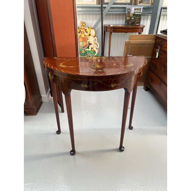 Brown Antique Fold Over Games Table For Sale - Image 8 of 12