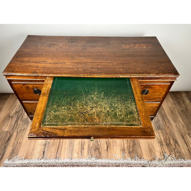 Wood Antique Louis XVI Period Ladies Desk With Tooled Leather Top C. 18th Century For Sale - Image 7 of 11