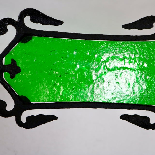 Metal Late 19th Century Antique Cast Iron Lightning Rod Arrow With Green Glass Tail For Sale - Image 7 of 12