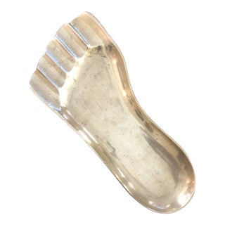 Vintage Contemporary Solid Brass Human Foot Tray For Sale