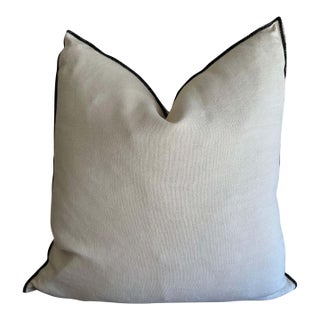 French Stone Washed Linen Accent Pillow With Down Feather Insert For Sale