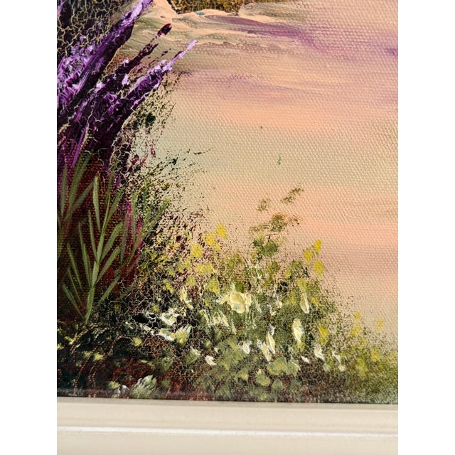 Vintage Signed M. Bryson Tropical Beach Palm Tree Landscape Painting, Framed For Sale - Image 12 of 17