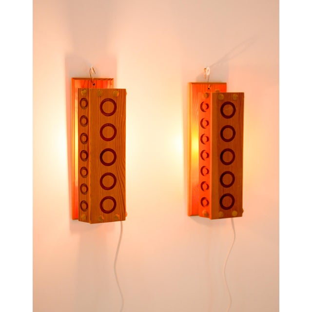 Mid-Century Modern Pine Wall Sconces from Vemdalia, Sweden, 1975, Set of 2 For Sale - Image 10 of 14