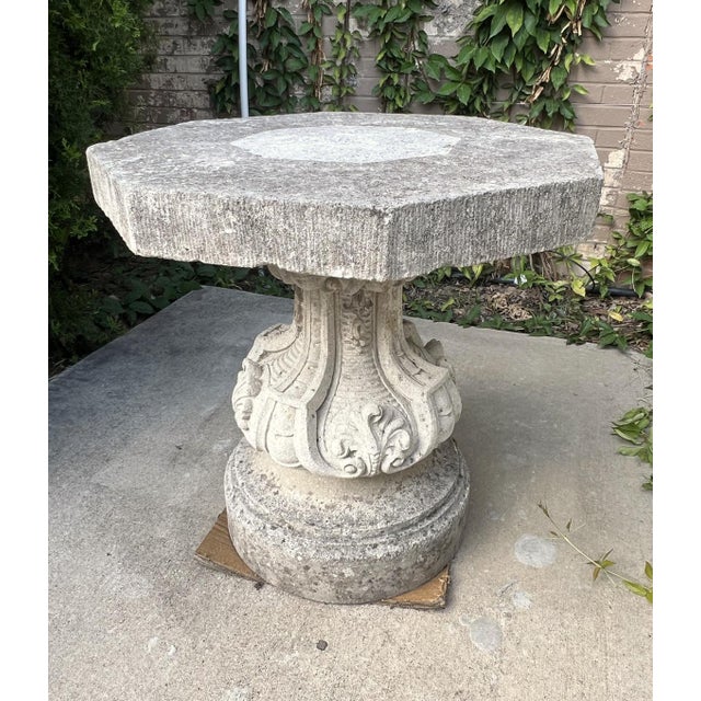 Stone Gray A Small 1900’s Octagonal French Cast Stone Bistro or Occasional Table For Sale - Image 8 of 16