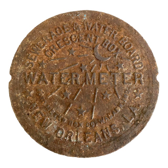 1920s Salvaged Nola Water Meter Cover For Sale