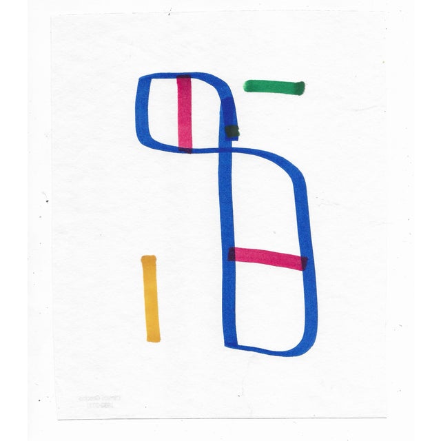Watercolor and marker by California minimalist abstract painter Dimitri Grachis (1932-2021). Grachis owned the Spatsa...