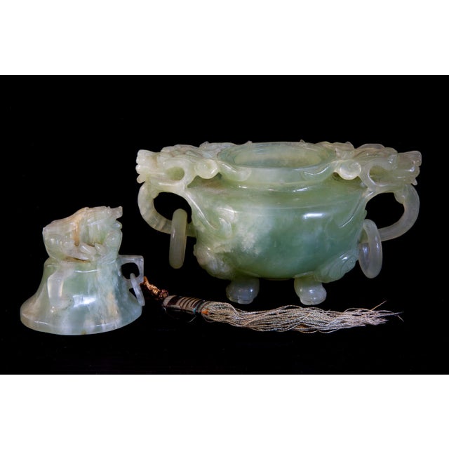 Chinese Antique Chinese Celadon Jade Vessel For Sale - Image 3 of 8