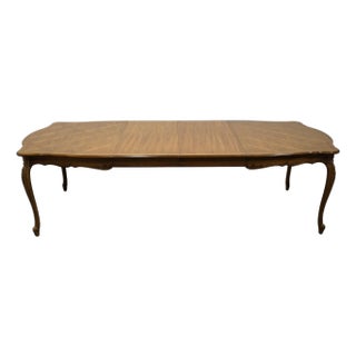 Thomasville Furniture Camille Collection Country French Style 106" Banded Wood Dining Table 11421-752 For Sale