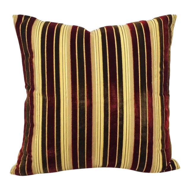 Stroheim Fitzory Stripe in Currant Pillow Cover For Sale