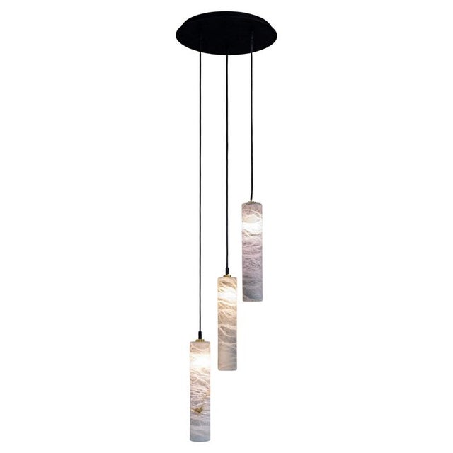 Tubular Bells Pendant Lamps by United Alabaster, Set of 3 For Sale - Image 13 of 13